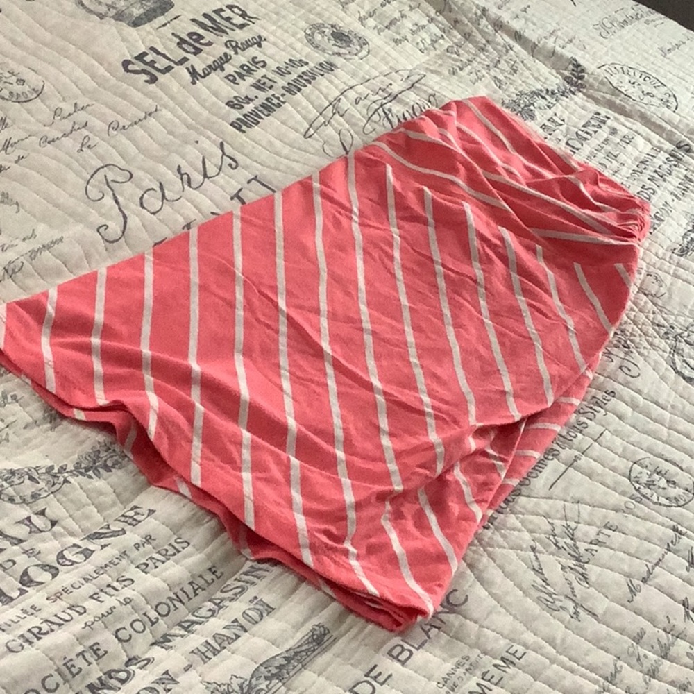 Pink & White Striped Skirt